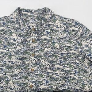 Duluth Trading Co Mens 3XL Un-Longtail T Short Sleeve Button Up Scenic Print